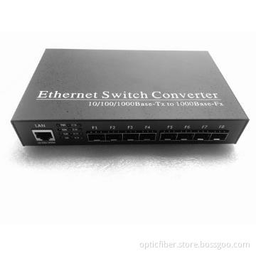 8 Ports RJ45 Ethernet  Fiber Switch
